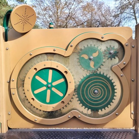 Gears panel at Carolina Park playground