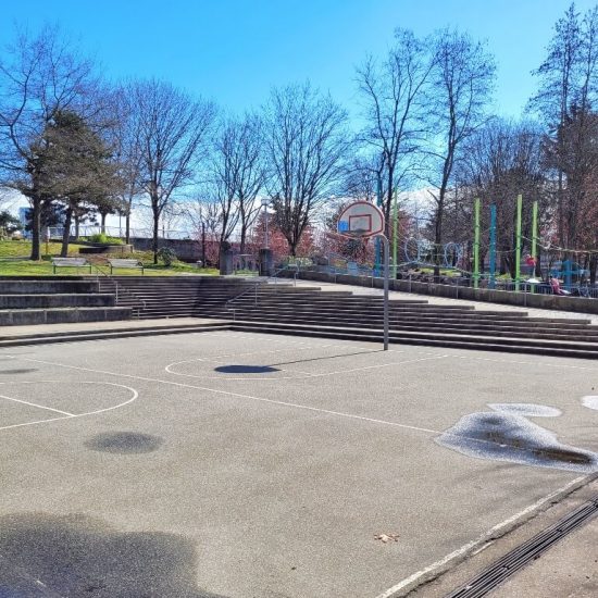 Basketball court at Crosstown elementary