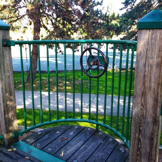 Steering wheel at Granville Loop playground