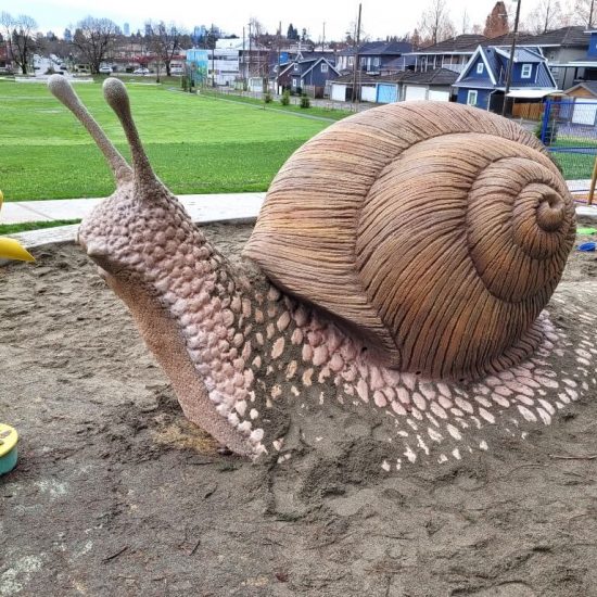 Snail and water spout at Jones Park playground